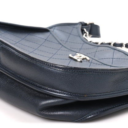 Chanel Calfskin Quilted Large Jungle Stroll Hobo Bag Navy 9 of 10