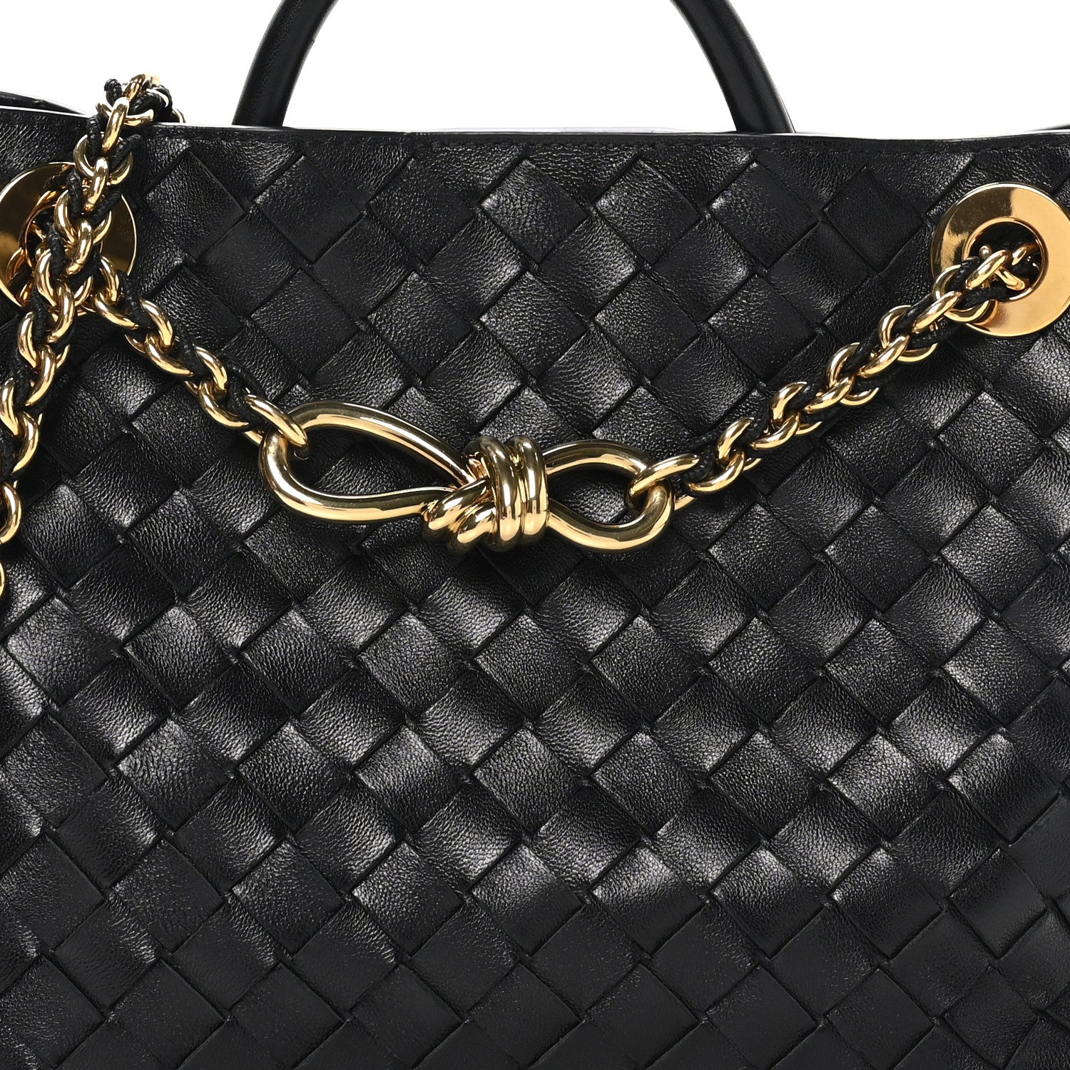 Bottega Veneta Nappa Intrecciato Small Andiamo With Chain Shoulder Bag Black 7 of 9