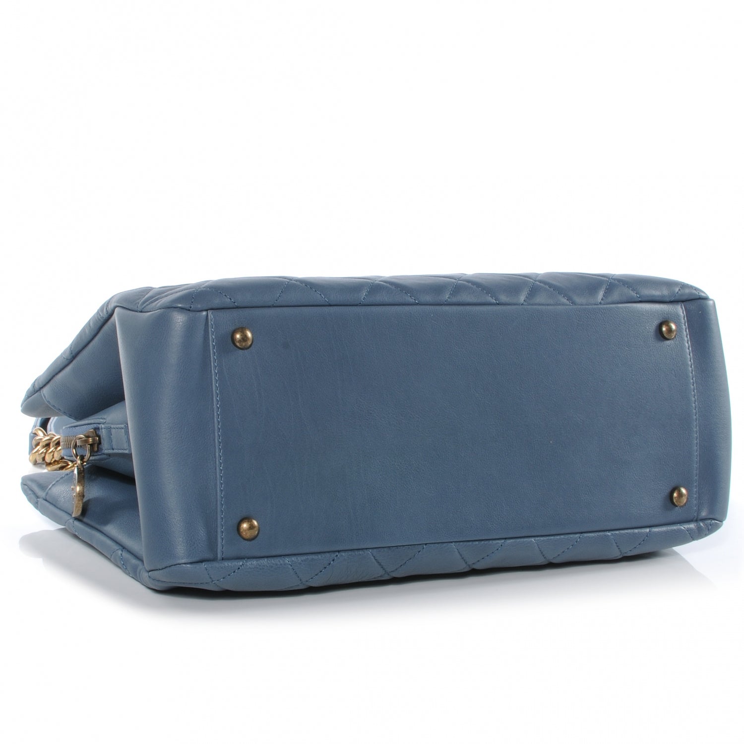 Chanel Calfskin CC Crown Small Tote Blue 5 of 9