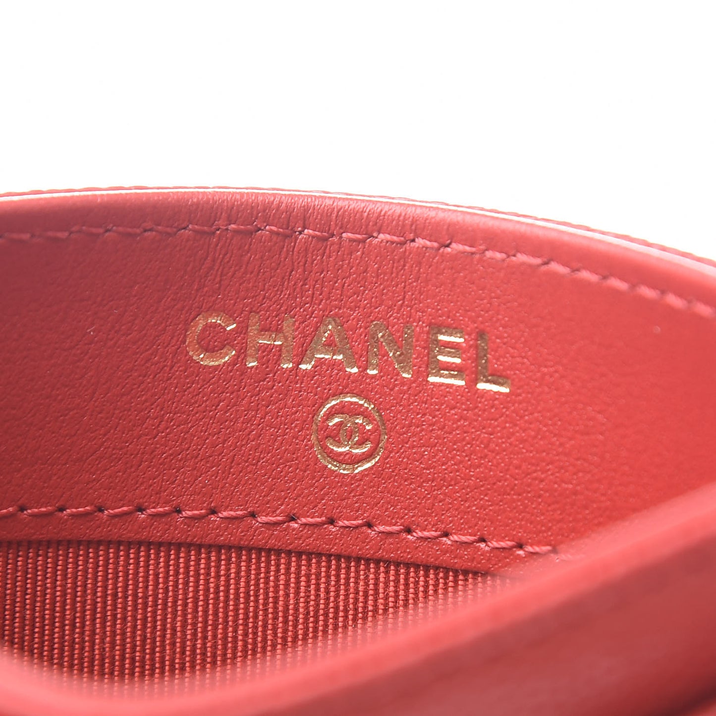 Caviar Quilted Card Holder Red