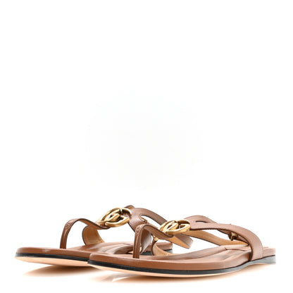 Gucci Calfskin GG Marmont Thong Sandals 38 Brown 4 of 8