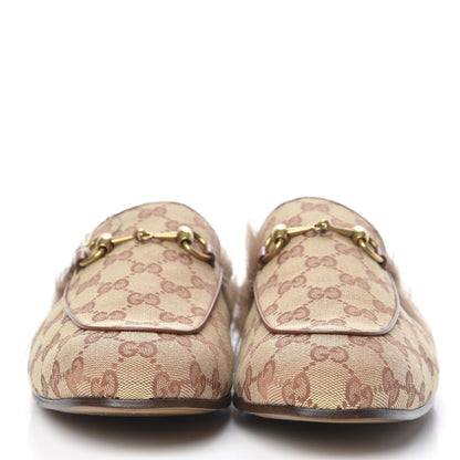 Gucci GG Monogram Fur Mens Princetown Slippers 9.5 Beige Ruggine Rust 2 of 8