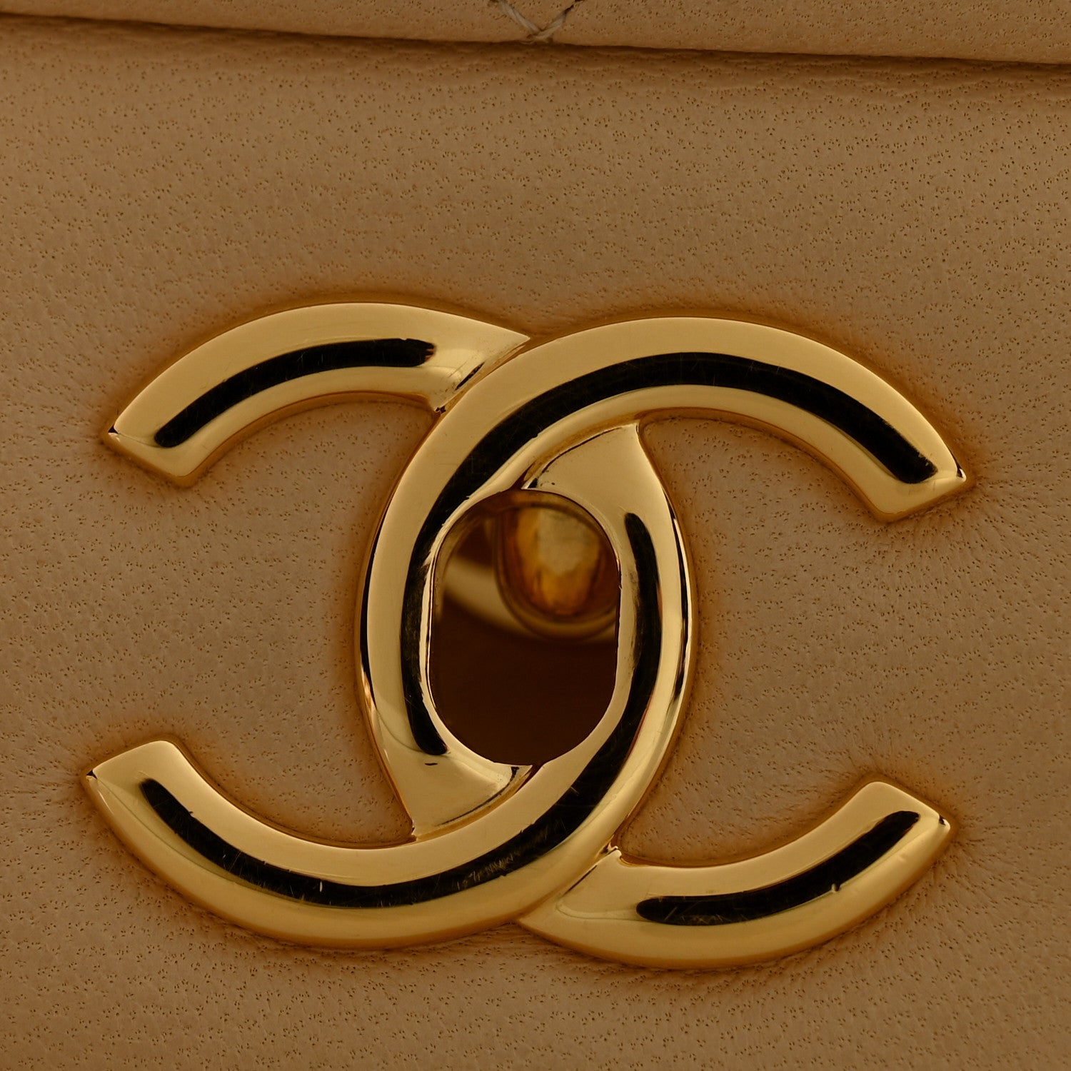 Chanel Lambskin Quilted Jumbo Double Flap Light Beige 11 of 12