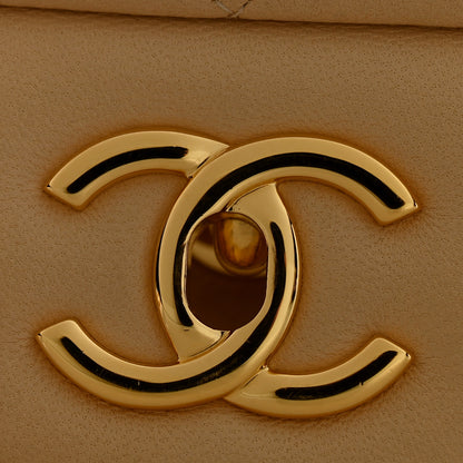 Chanel Lambskin Quilted Jumbo Double Flap Light Beige 11 of 12