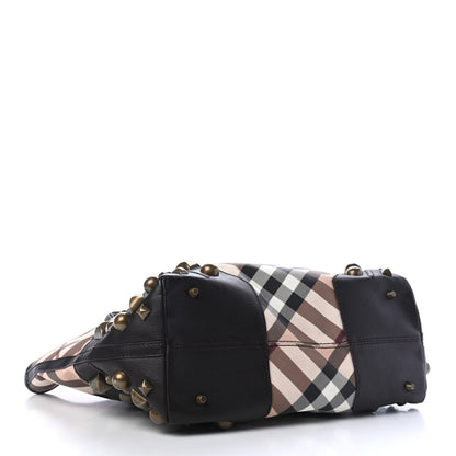 Burberry Nova Check Mega Stud Nickie Tote Black 3 of 4