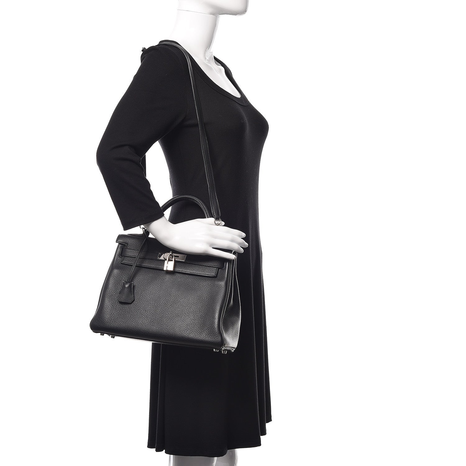 Hermes Taurillon Clemence Kelly Retourne 28 Black 3 of 45