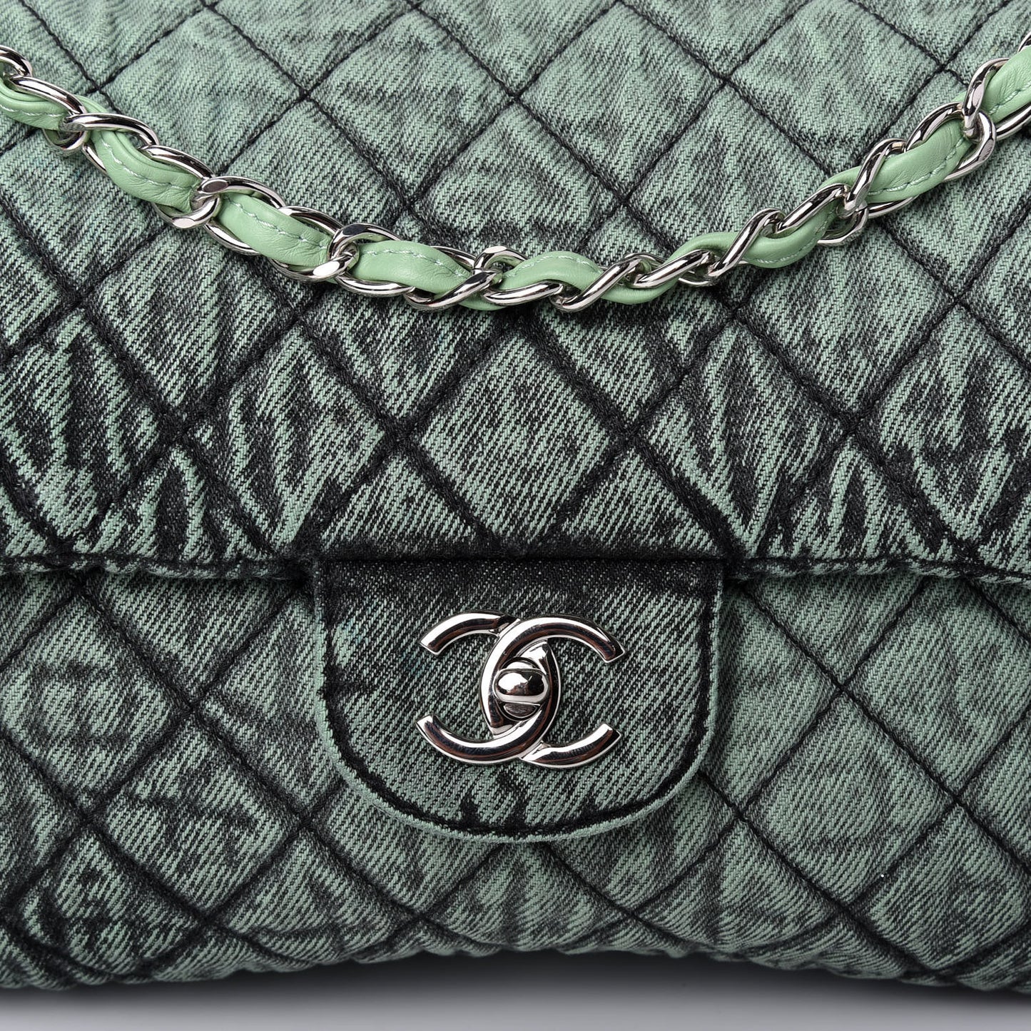 Denim Quilted Denimpression Flap Green Black