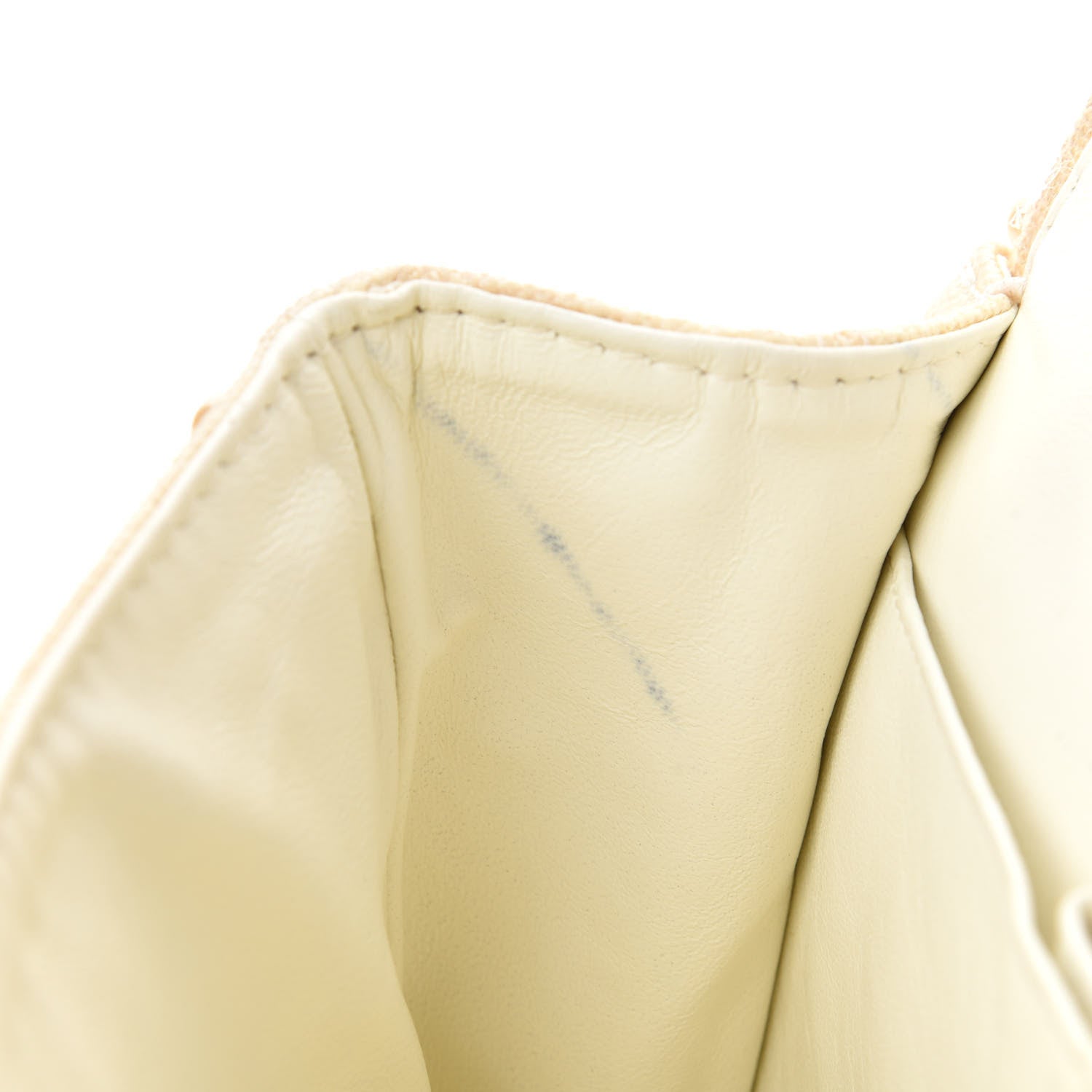 Chanel Canvas Quilted Pearl Trim Medium Flap Beige 13 of 16