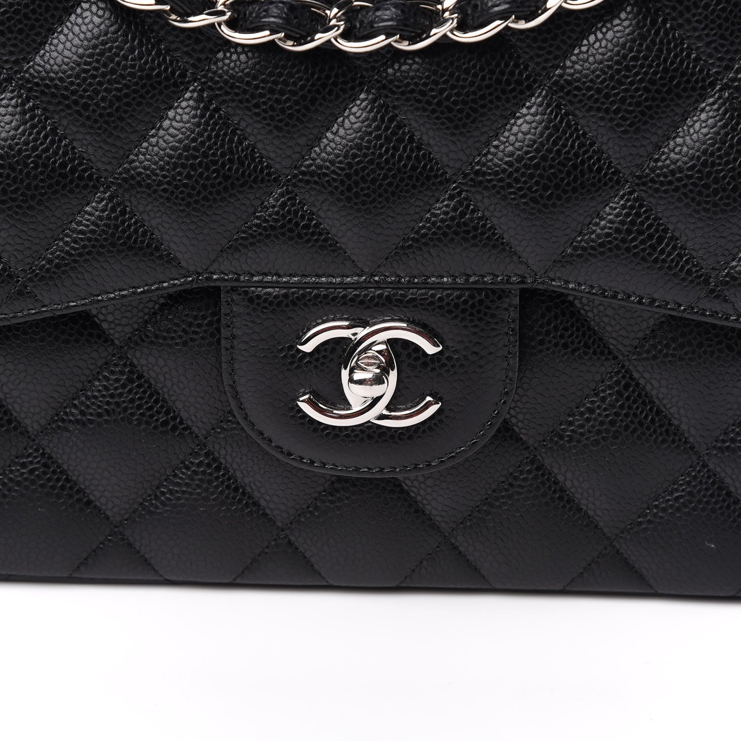 Chanel Caviar Quilted Jumbo Double Flap Black 11 of 12