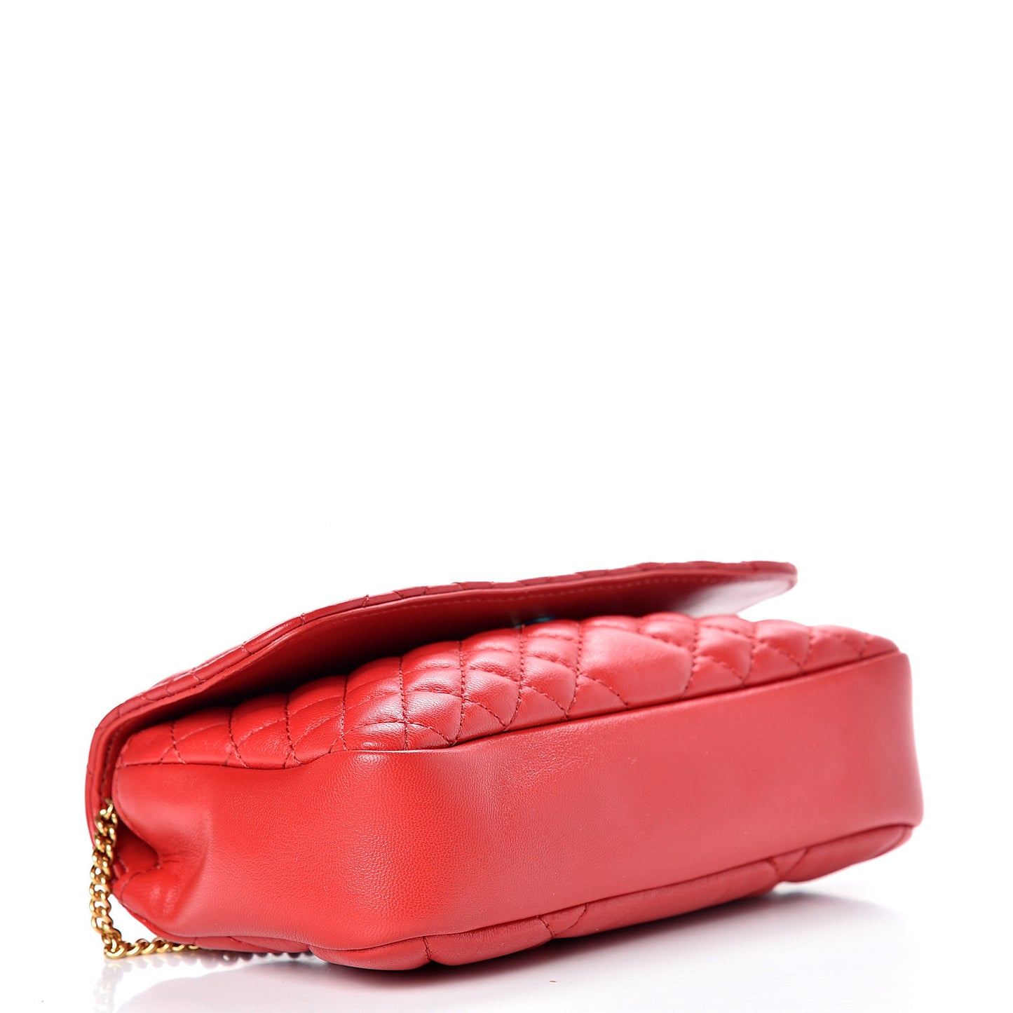 Nappa Quilted Trapuntata Tribute Wallet Chain Crossbody Rosso