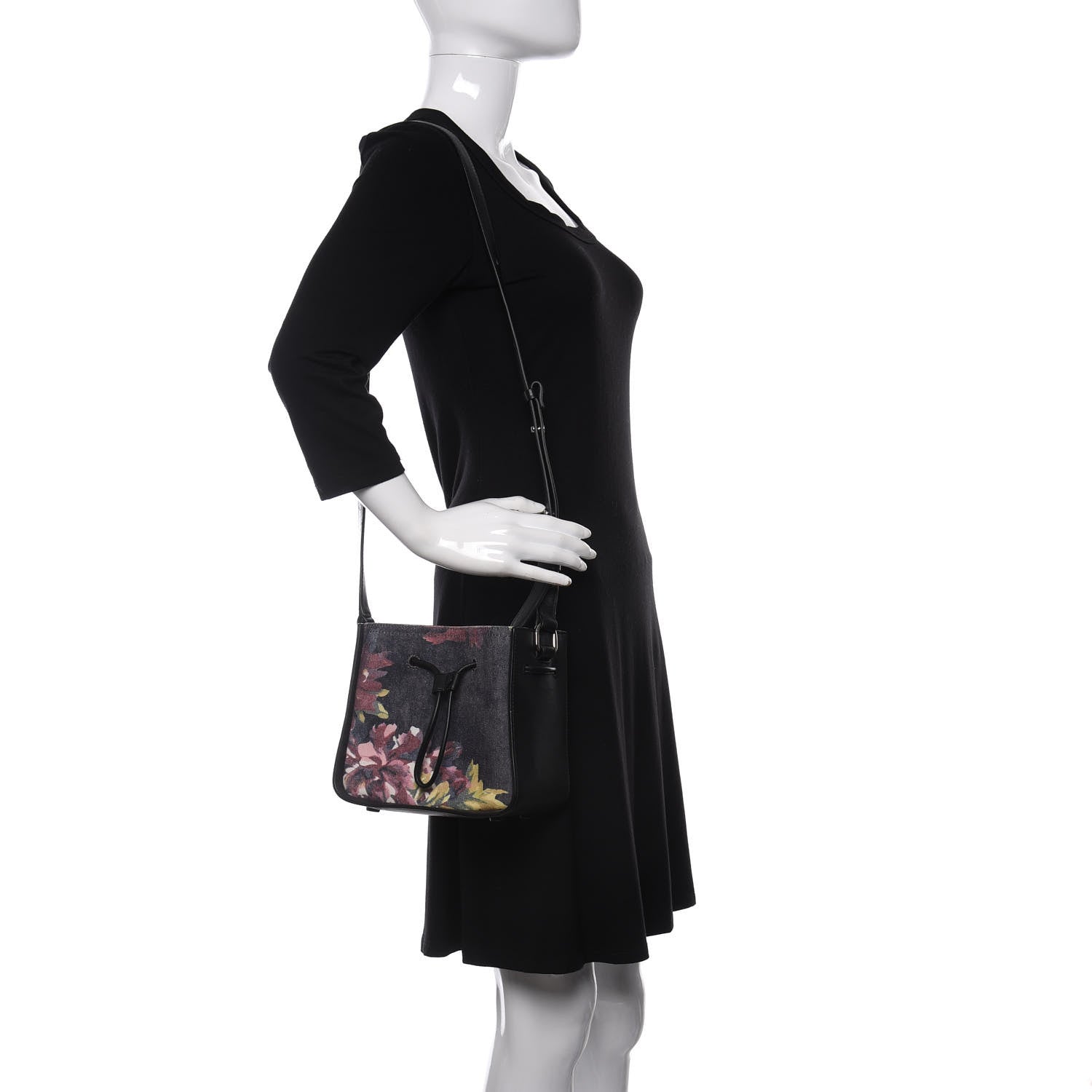 3.1 Phillip Lim Denim Painted Mini Soleil Bucket Bag Black 2 of 10