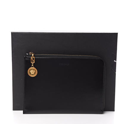 Versace Vitello Zip Pouch Black 7 of 7