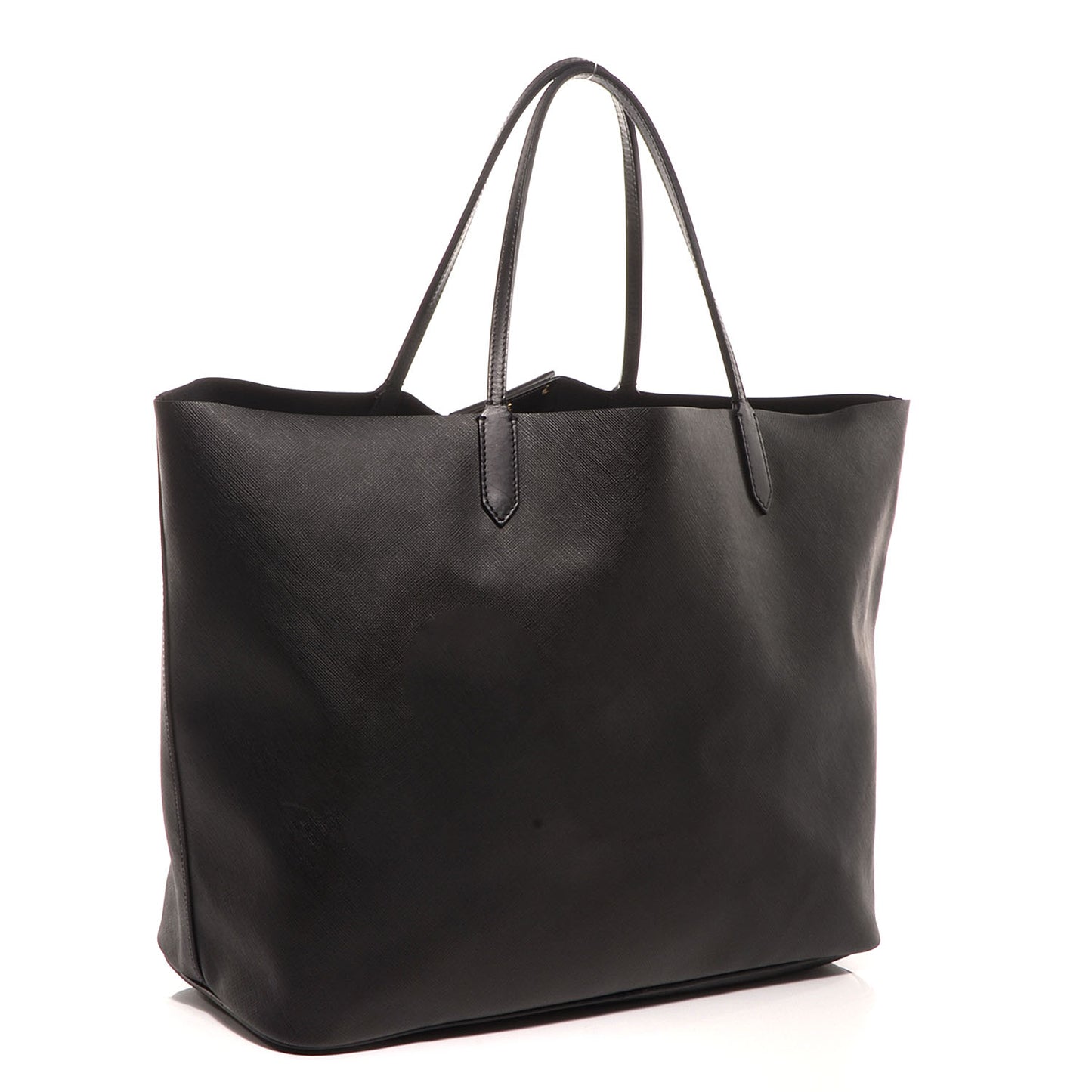 Textured Coated Canvas Bambi Print Large Antigona Tote Black