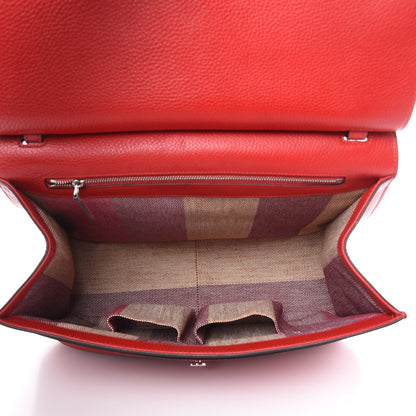 Gucci Pebbled Calfskin Bamboo Daily Flap Shoulder Bag Red 5 of 10
