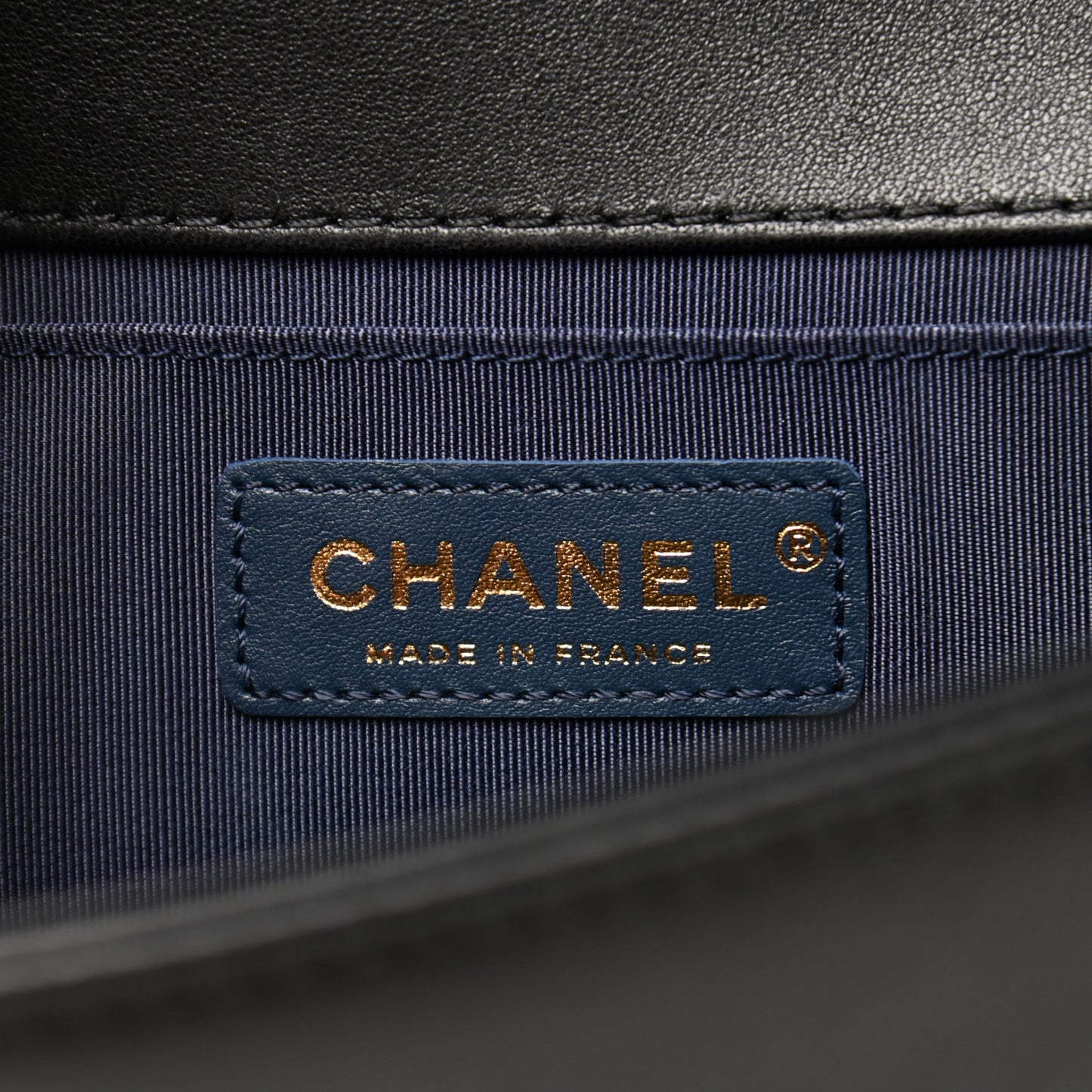 Lambskin Quilted Medium Boy Flap Black Blue