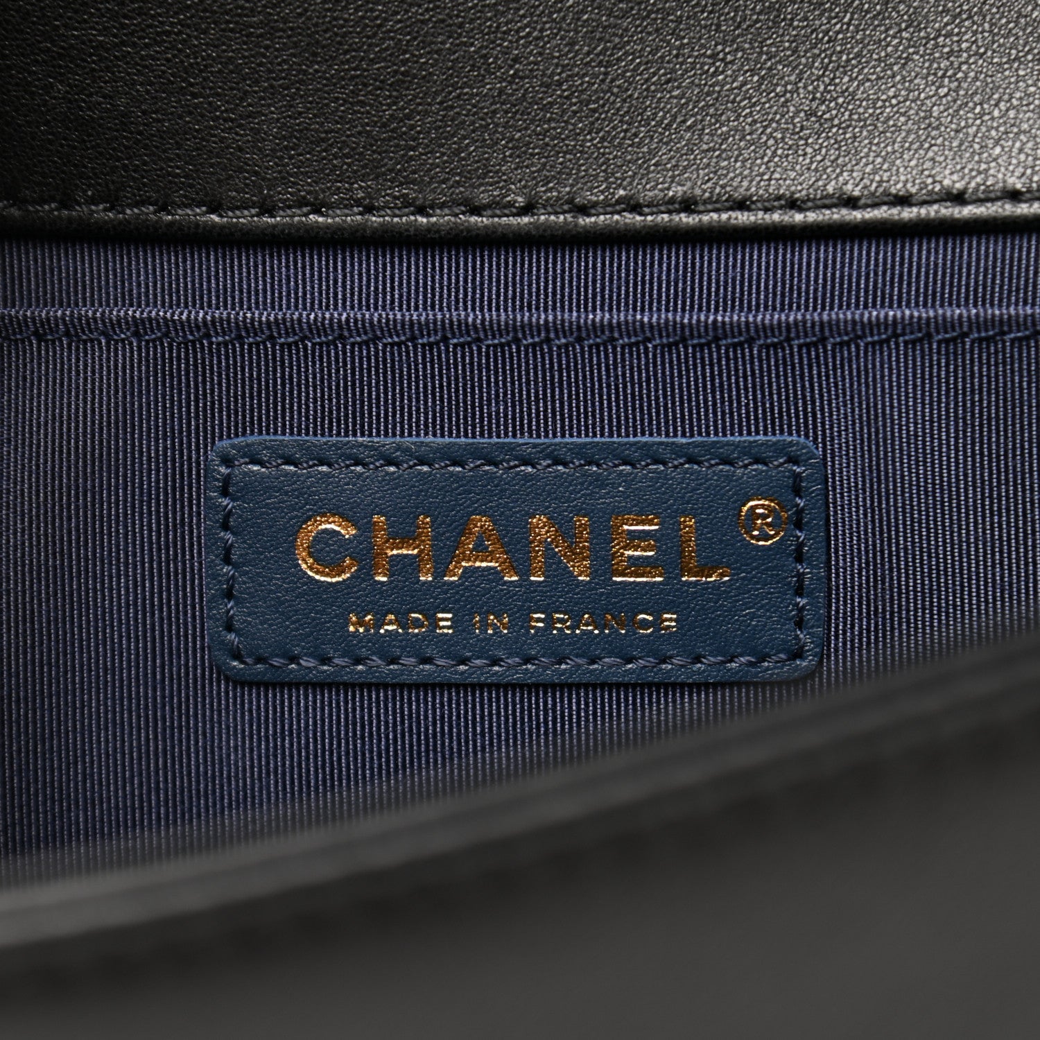 Chanel Lambskin Quilted Medium Boy Flap Black Blue 7 of 10