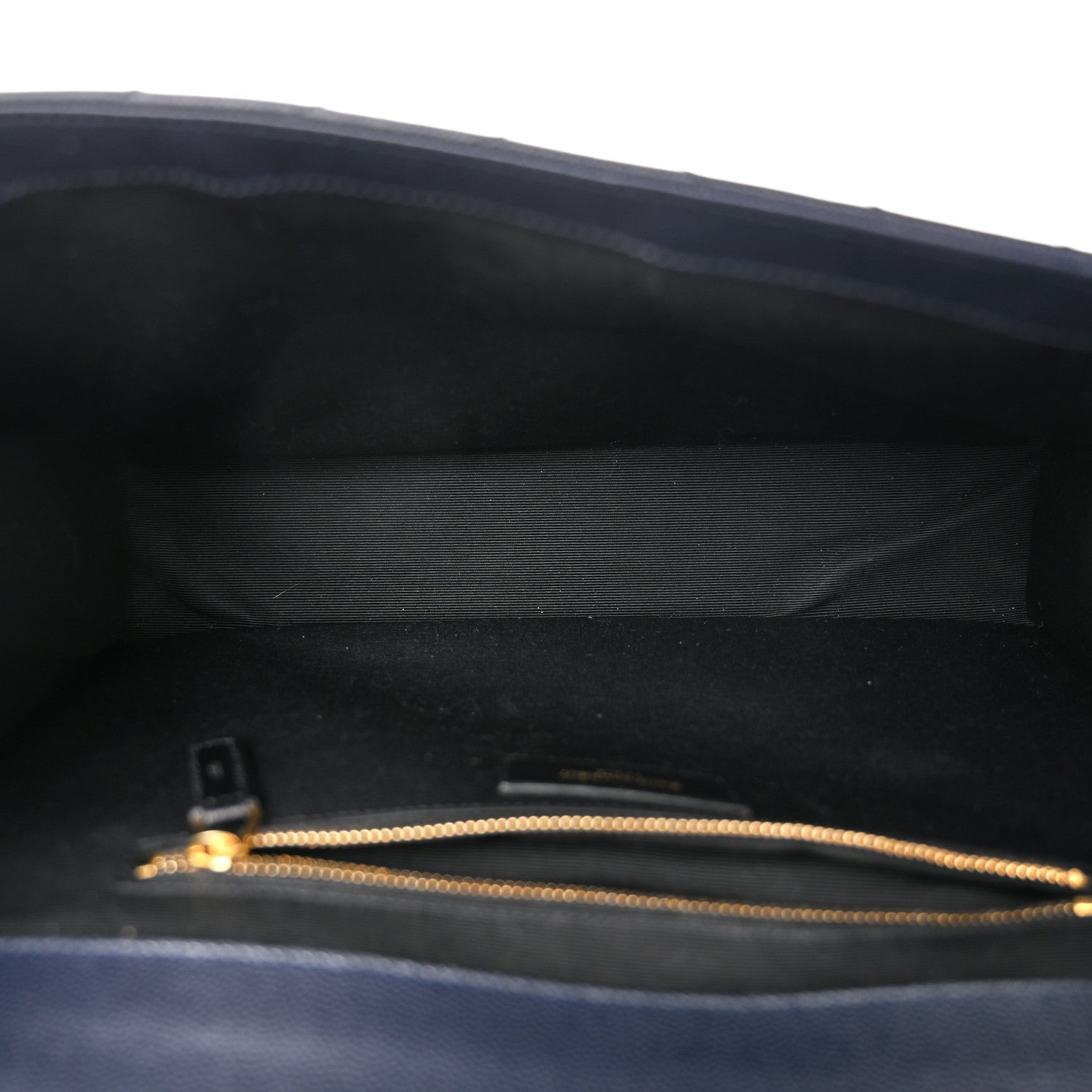 Saint Laurent Grain De Poudre Matelasse Chevron Large Monogram Satchel Navy Blue 5 of 11
