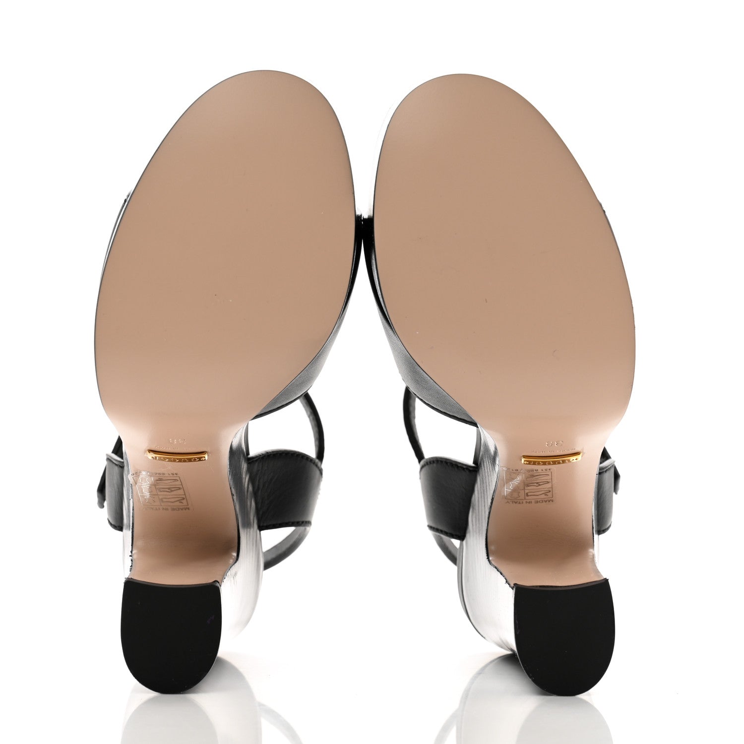 Gucci Cosmos Softy Calfskin Wooden Interlocking G Cut-Out 30/120mm Platform Sandals 38 Black 6 of 10