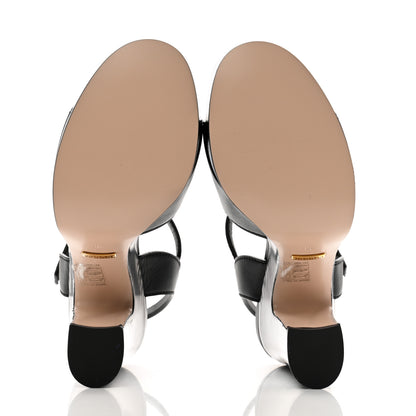 Gucci Cosmos Softy Calfskin Wooden Interlocking G Cut-Out 30/120mm Platform Sandals 38 Black 6 of 10