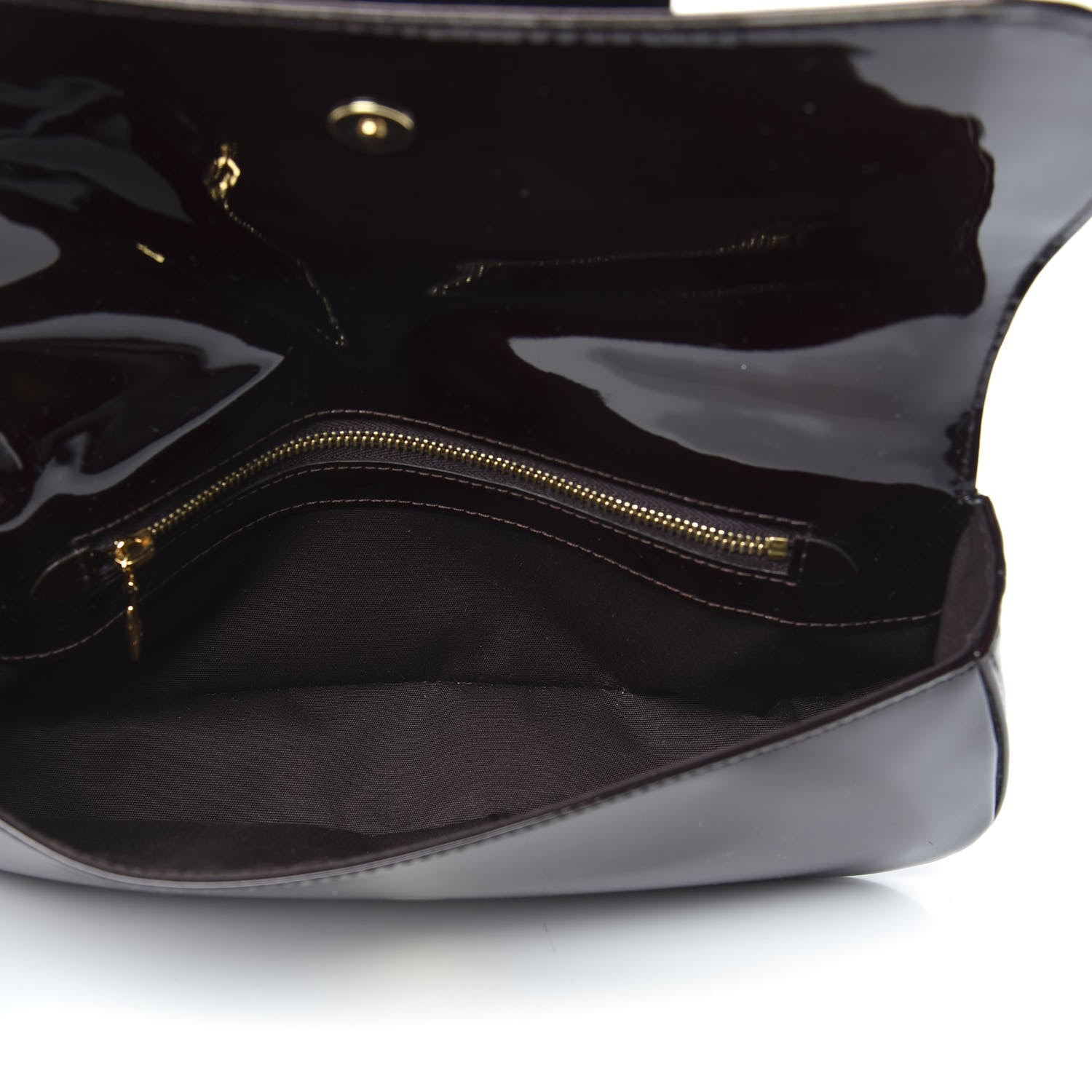 Louis Vuitton Patent Sobe Clutch Amarante 5 of 8