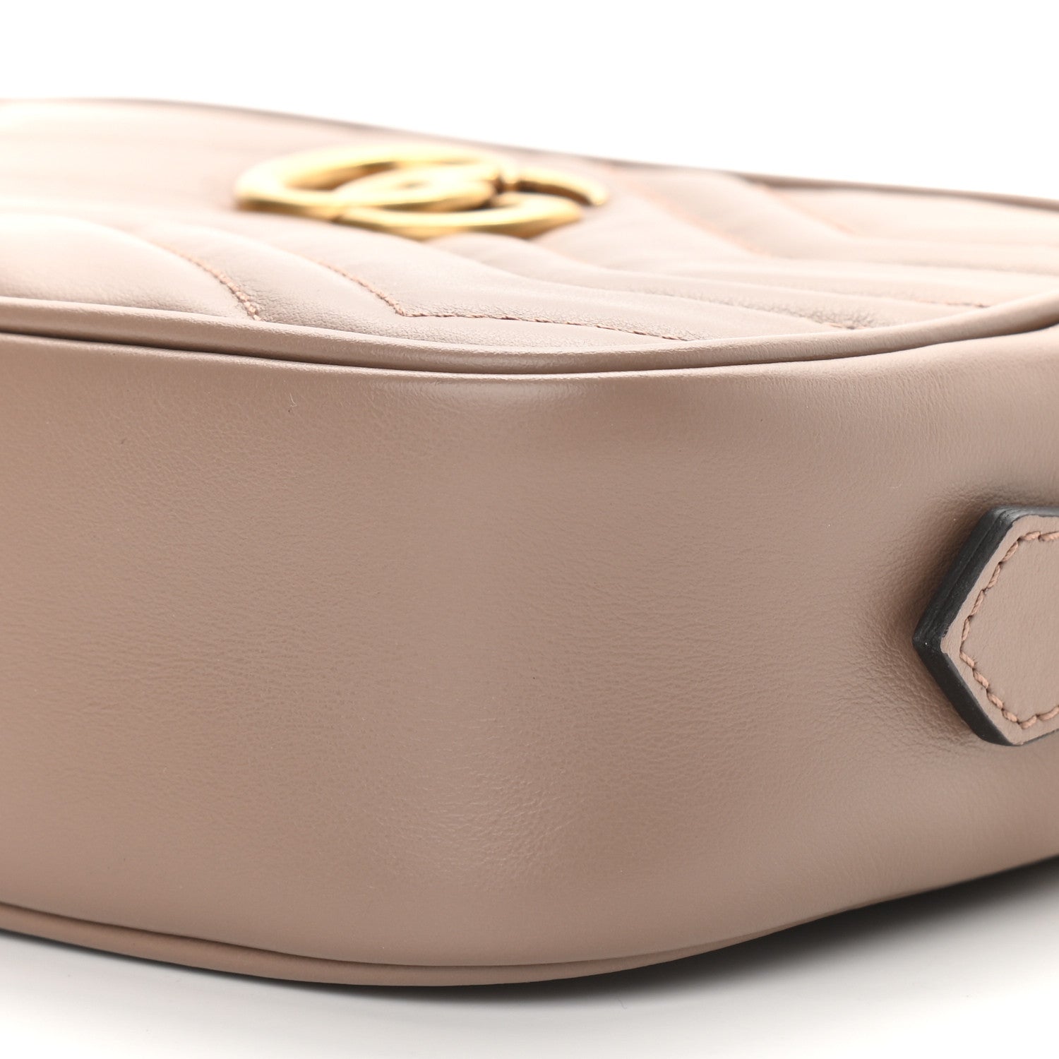 Gucci Calfskin Matelasse Mini GG Marmont Chain Shoulder Bag Porcelain Rose 9 of 9