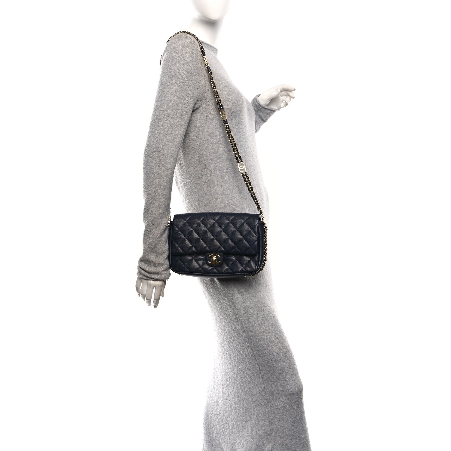Chanel Caviar Quilted Small CC You Flap Navy 2 of 12