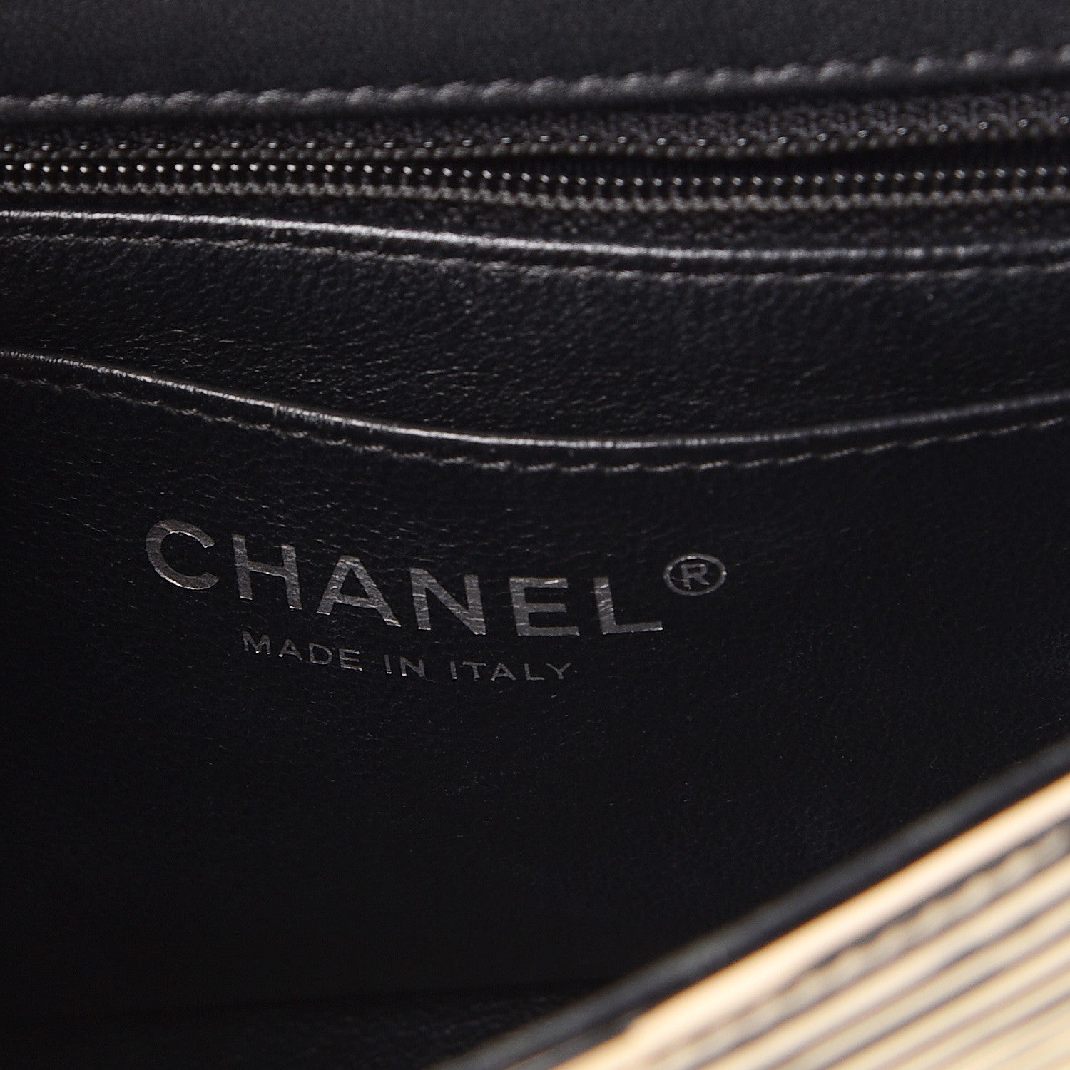 Chanel Patent Calfskin Striped Mini Rectangular Flap Black 6 of 12