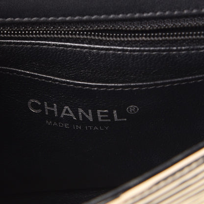 Chanel Patent Calfskin Striped Mini Rectangular Flap Black 6 of 12