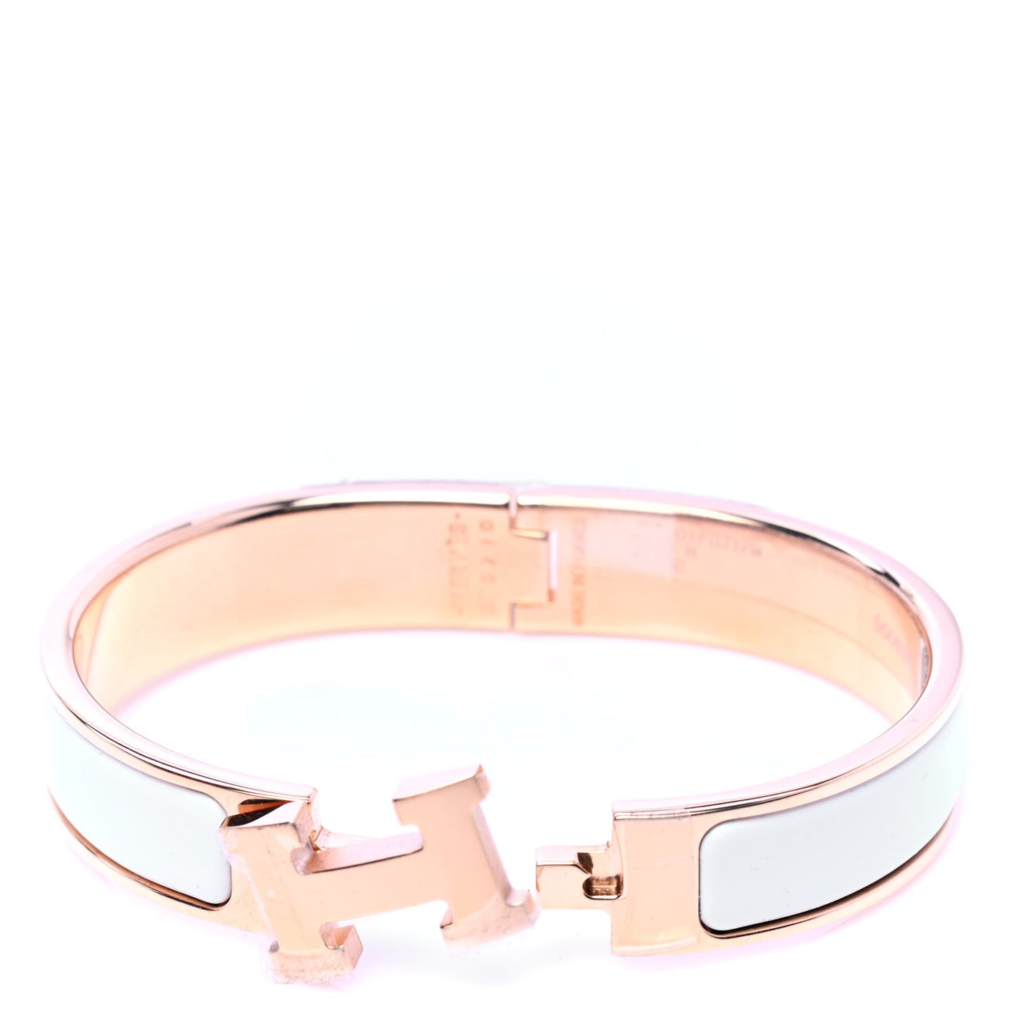 Enamel Narrow Clic Clac H Bracelet PM White
