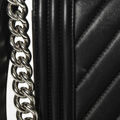 Chanel Calfskin Chevron Quilted Medium Boy Flap Black 8 of 8