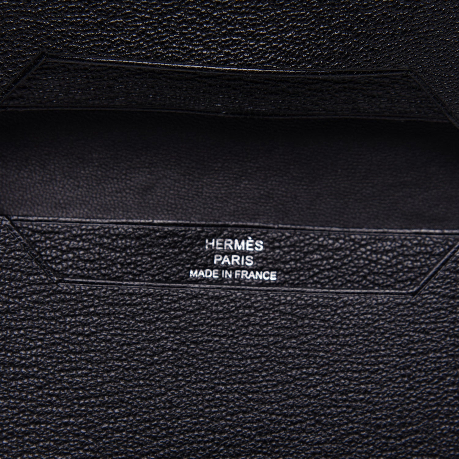 Hermes Chevre Mysore Bearn Card Holder Wallet Black 8 of 11