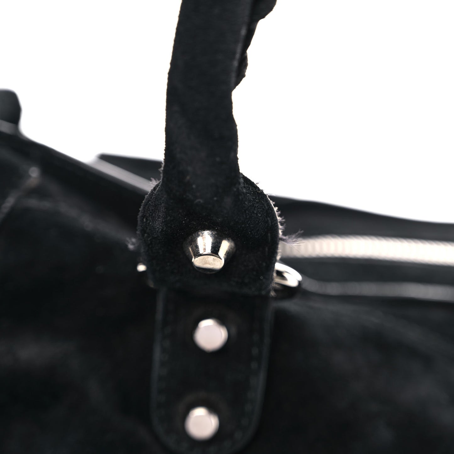 Baby Daim Suede Classic Silver Hardware City Black