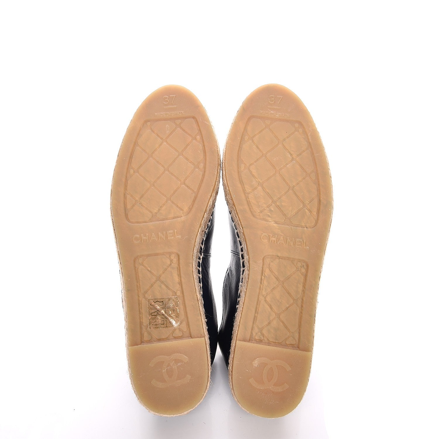 Chanel Lambskin CC Espadrilles 37 Navy Black 4 of 9