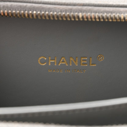 Chanel Caviar Quilted Small CC Filigree Vanity Case Grey 6 of 10