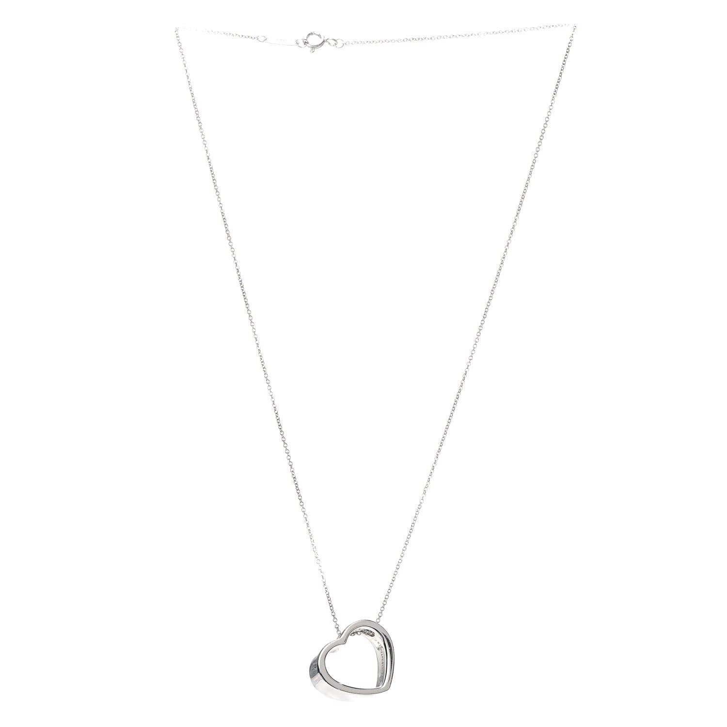 Tiffany Sterling Silver Slanted Heart Pendant Necklace 3 of 6