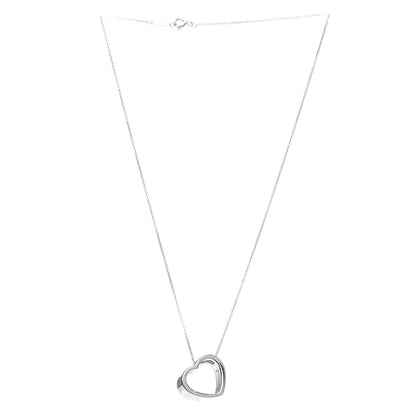 Tiffany Sterling Silver Slanted Heart Pendant Necklace 3 of 6