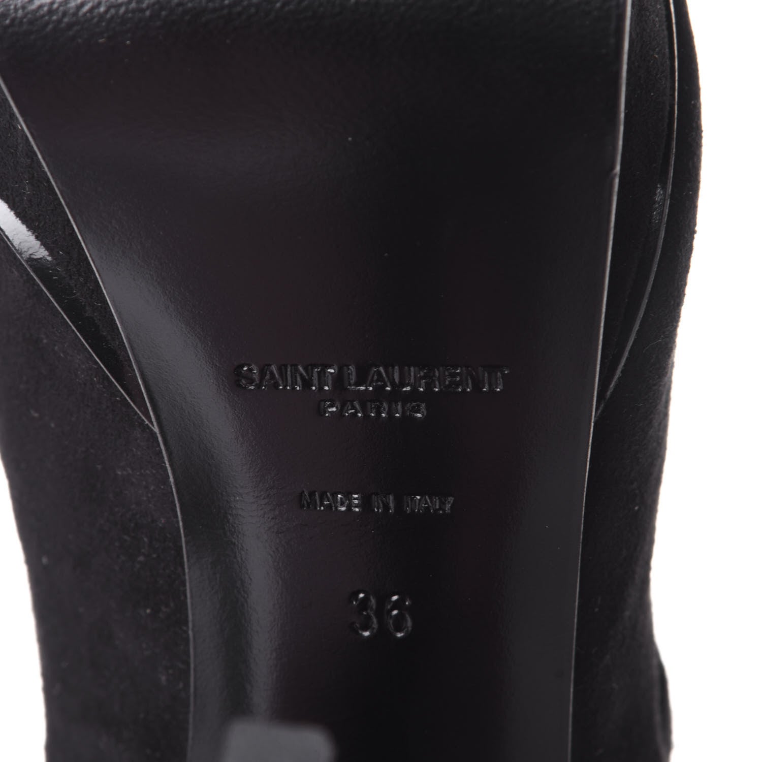 Saint Laurent Kid Scamosciato Tribute 105 Platform Sandals 36 Black 8 of 10