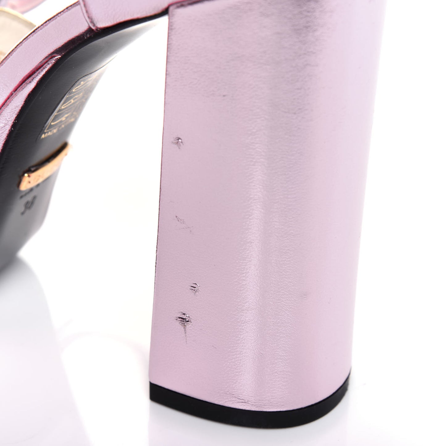 Metallic Nappa Medea Platform Sandals 38 Rosa