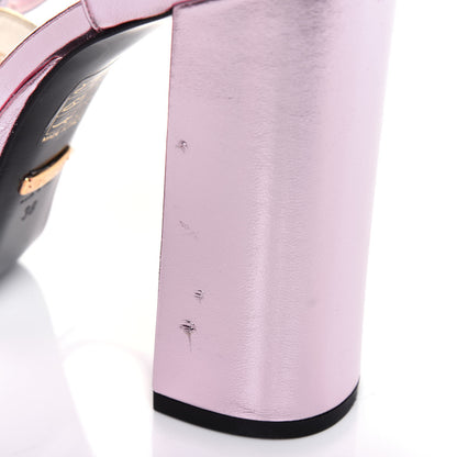 Gucci Metallic Nappa Medea Platform Sandals 38 Rosa 13 of 15