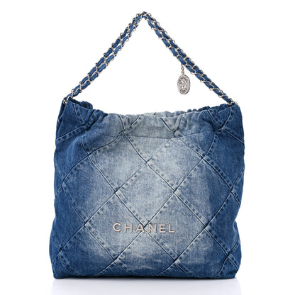 Chanel Denim Quilted Chanel 22 Blue 3 of 11