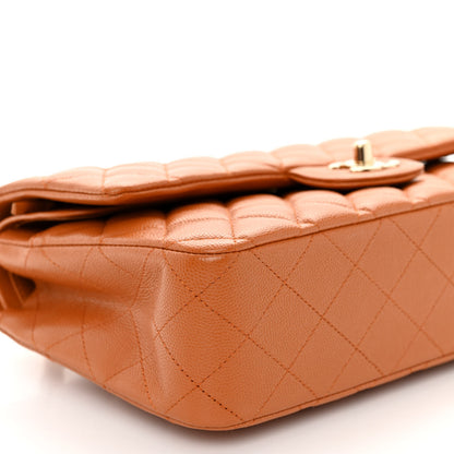 Chanel Caviar Quilted Medium Double Flap Light Brown 9 of 10