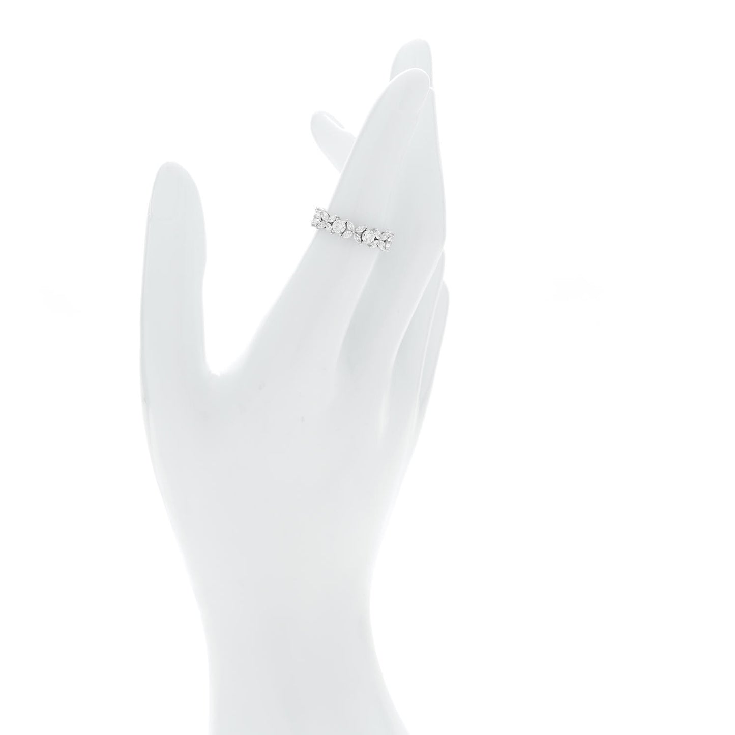 Platinum Diamond Victoria Alternating Band Ring 51 5.75