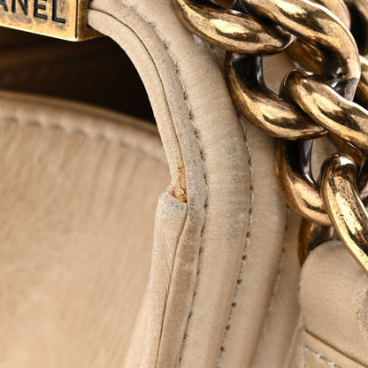 Chanel Glazed Calfskin Quilted Large Boy Flap Beige 18 of 19
