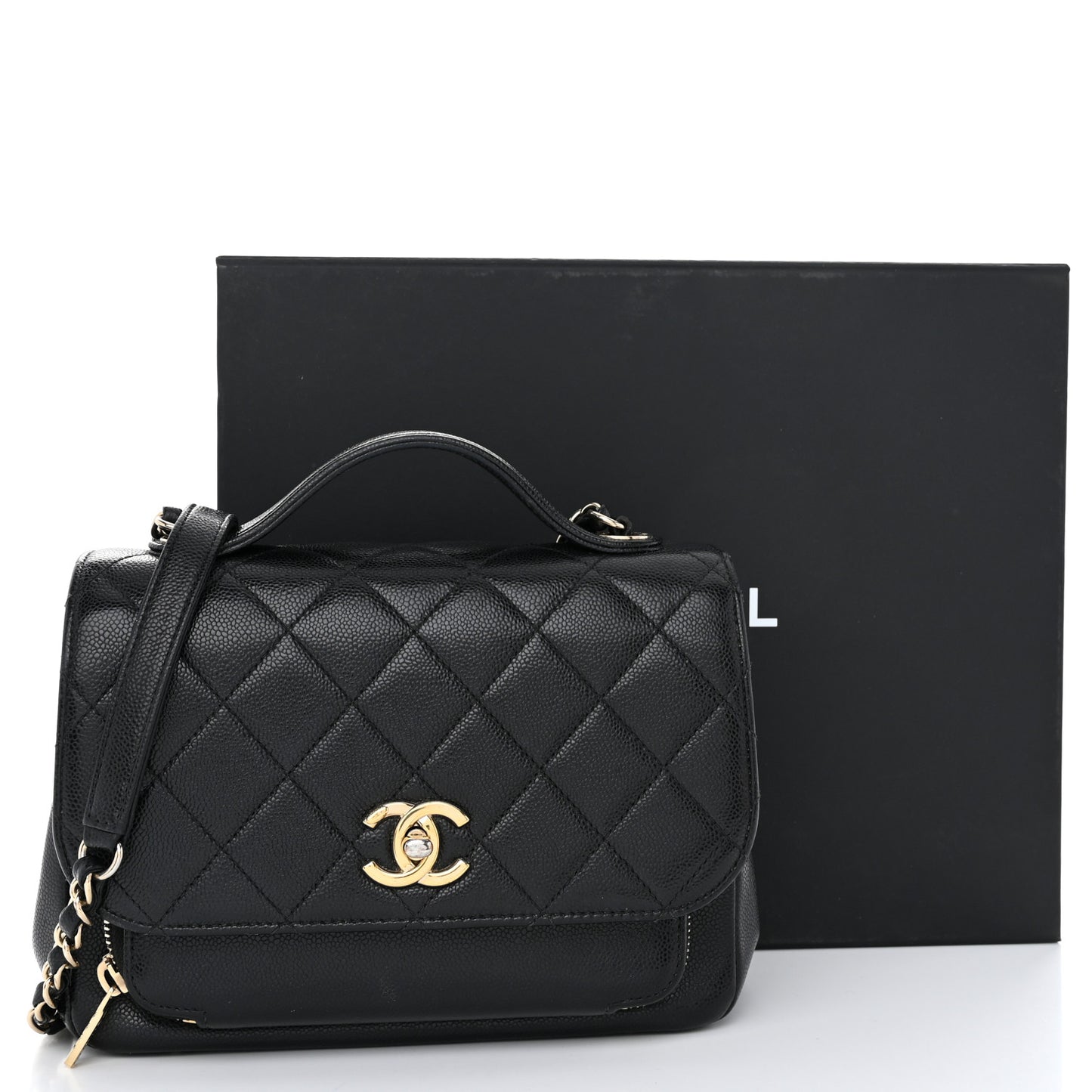 Caviar Quilted Medium Business Affinity Flap Black