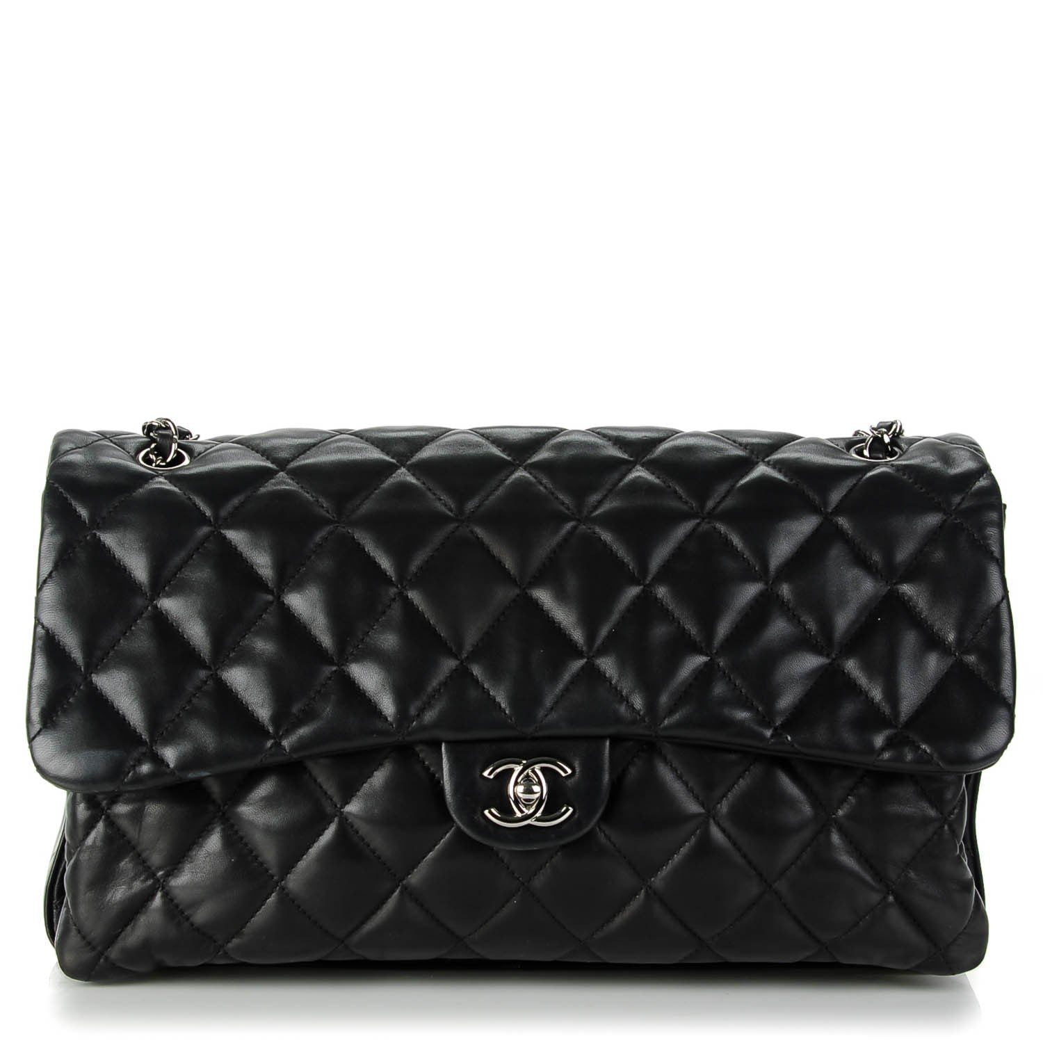 Chanel Lambskin Quilted Maxi 3 Flap Black 1 of 8