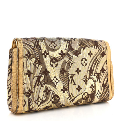Louis Vuitton Monogram Brocade Thalie Clutch Gold 5 of 22