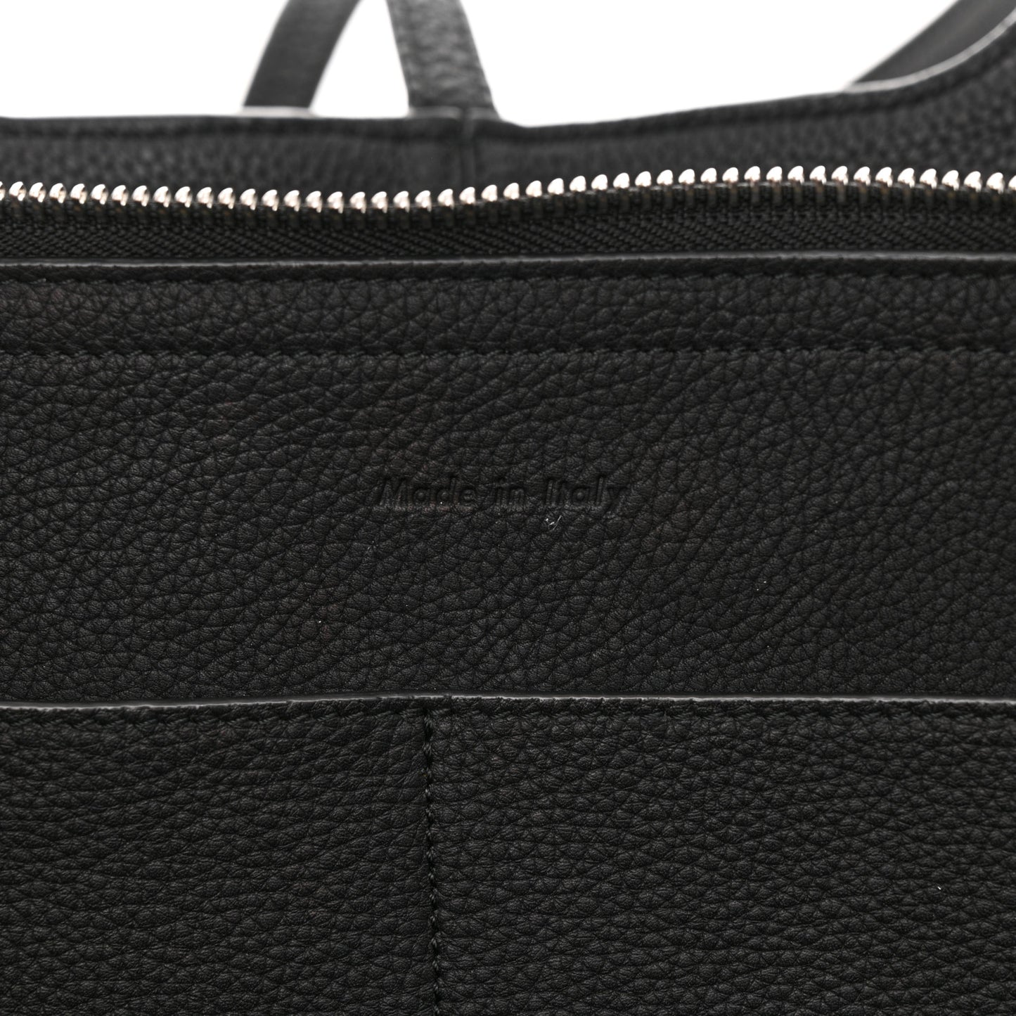 Baby Grained Calfskin Medium Tri-Fold Bag Black