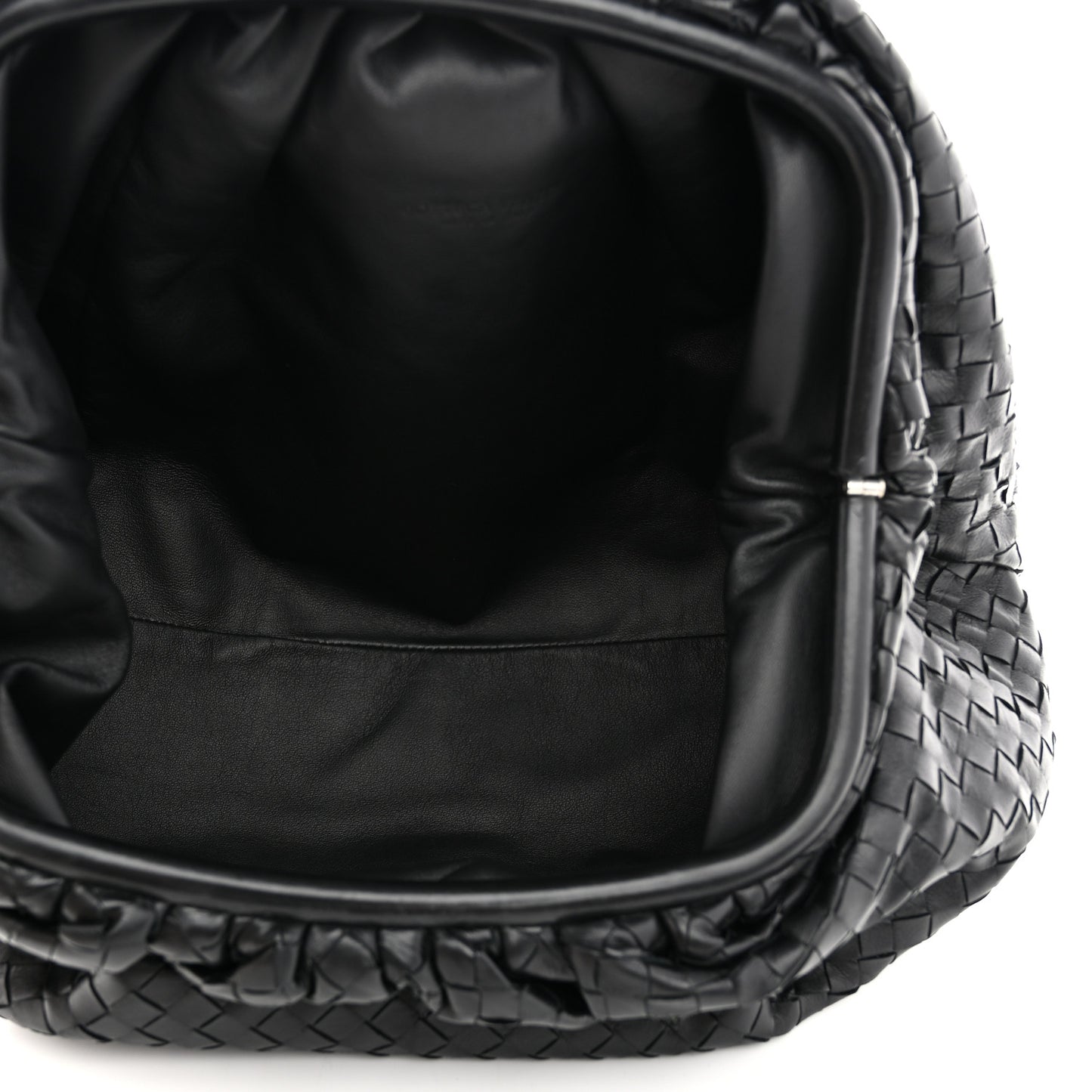 Nappa Maxi Intreccio The Pouch Oversized Clutch Black