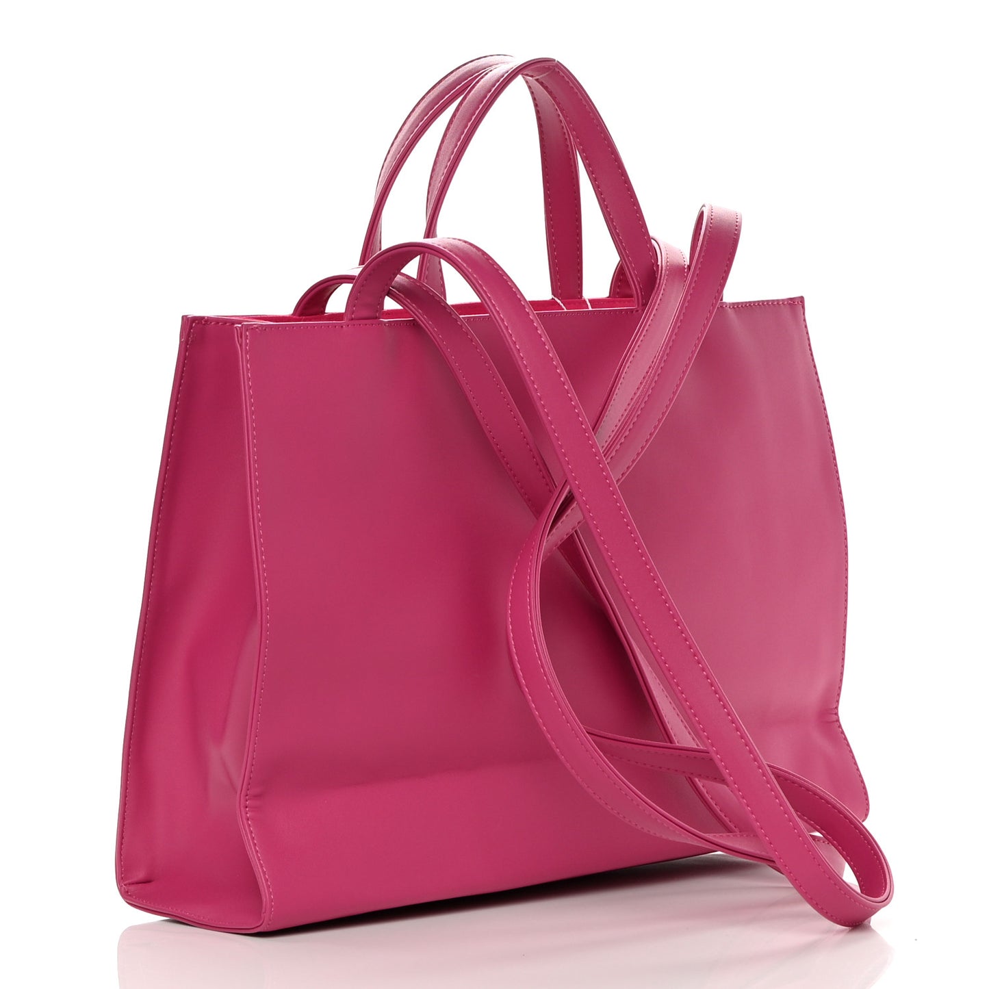 Vegan Leather Medium Shopping Bag Pink