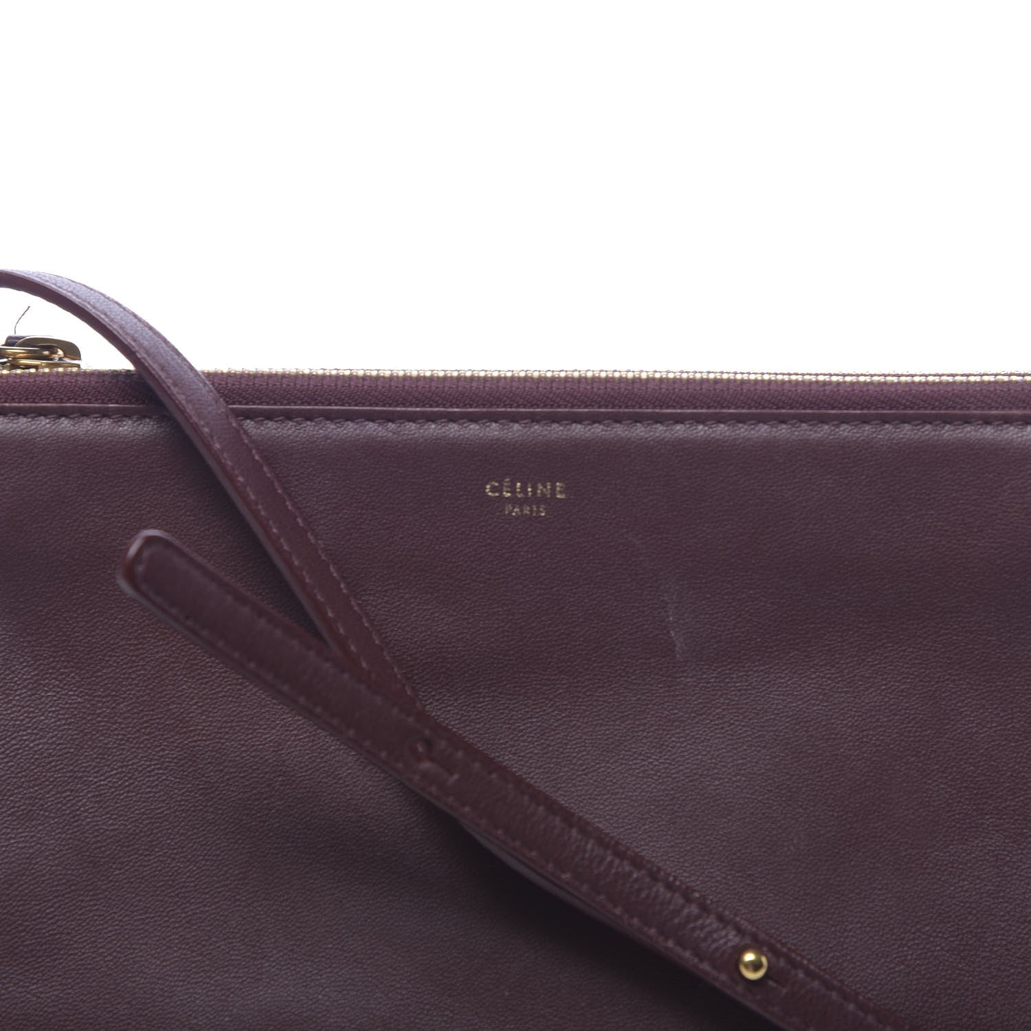 Celine Smooth Lambskin Small Trio Crossbody Bag Burgundy 17 of 17